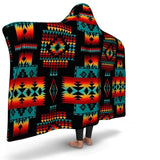 GB-NAT00046-02 Pattern Native American Design Hooded Blanket - Powwow Store