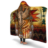 GB-NAT00068B Owl Southwest Brown Symbol Native American Hooded Blanket