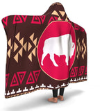 Brown Bison Native American Pride Hooded Blanket