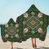 Mandala Green Native American Pride Beach Towel