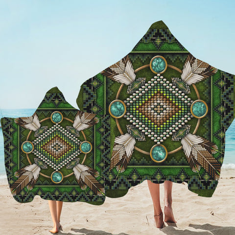 Mandala Green Native American Pride Beach Towel - Powwow Store