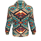 Native American Tribal Ethnic Pattern Blue 3D Pullover Hoodies