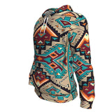 Native American Tribal Ethnic Pattern Blue 3D Pullover Hoodies