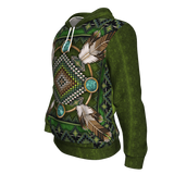 Native American Green Mandala Pattern 3D Pullover Hoodie - Powwow Store