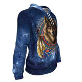 Native American Wolf Dreamcatcher Galaxy 3D Pullover Hoodie no link