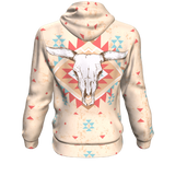 Bison Bull Head Pink Red 3D Pullover Hoodie – Native American Clothings - ProudThunderbird