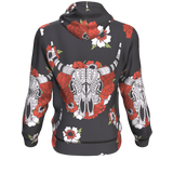 Bison Head Red Rose 3D Pullover Hoodie Native American - ProudThunderbird