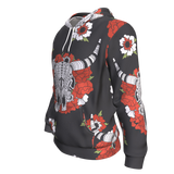 Bison Head Red Rose 3D Pullover Hoodie Native American - ProudThunderbird