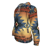 Blue Pearl Pattern Native American All Over Hoodie - Powwow Store