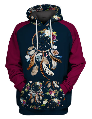 Powwow Store gb nat00051b dream catchers and flowers native 3d hoodie