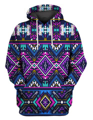Powwow Store gb nat00380 purple pattern 3d hoodie