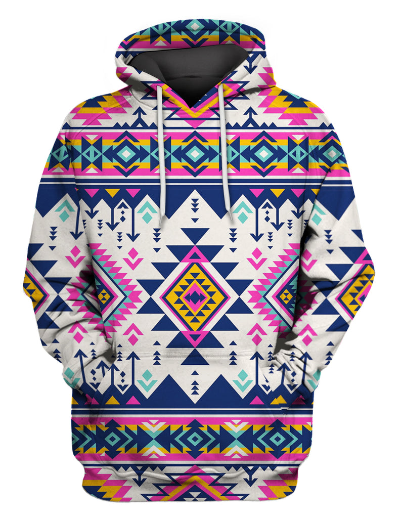 Powwow Store gb nat00316 pink pattern 3d hoodie