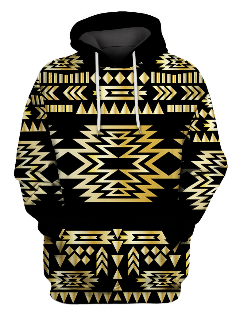 Powwow Store gb nat00566 seamless yellow pattern 3d hoodie