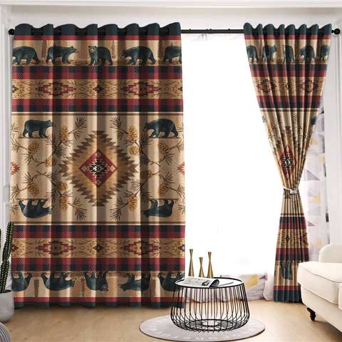LVR0057 Pattern Native American  Living Room Curtain