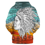 Chief Native American  All Over Hoodie no link - Powwow Store
