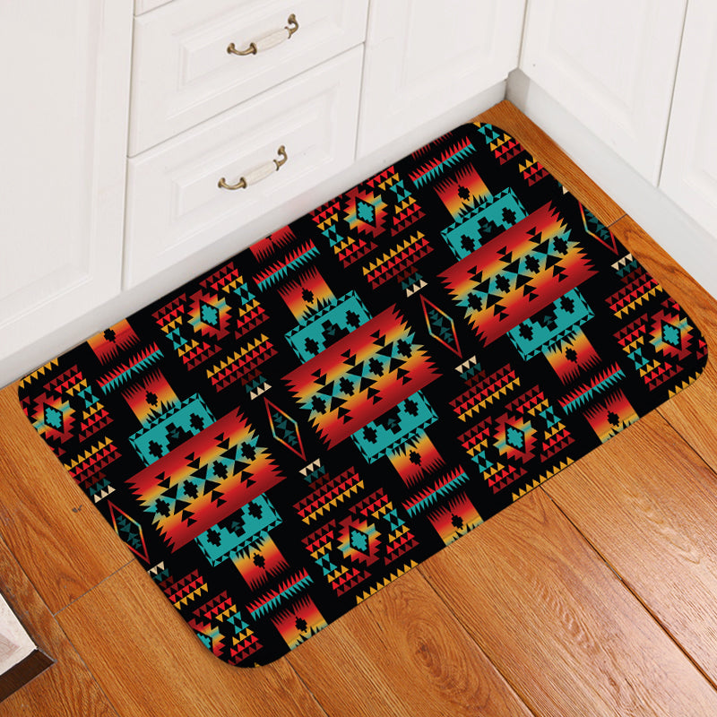 GB-NAT00046-02 Navy Native Tribes Pattern Native American Doormat