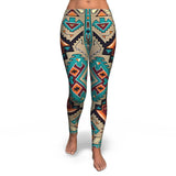 Tribe Blue Pattern Native American Pride Leggings - Powwow Store