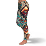 Tribe Blue Pattern Native American Pride Leggings - Powwow Store