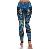 Naumaddic Arts Blue Native American Design Leggings - Powwow Store