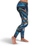 Naumaddic Arts Blue Native American Design Leggings - Powwow Store