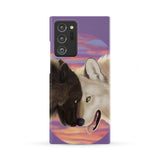 Powwow Store pcas01 white black couple wolves phone case