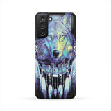 GB-NAT00117-PCAS01 Wolf & Feathers Dream Catcher Native American Phone Case