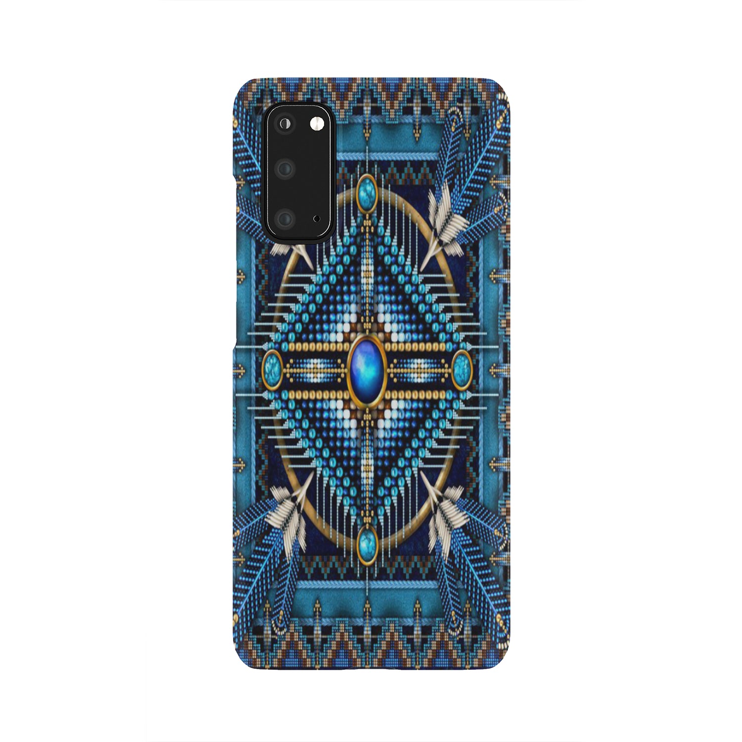 GB-NAT00083-PCAS01 Naumaddic Arts Blue Native American Phone Case - Powwow Store