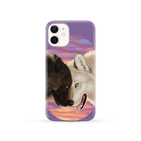 Powwow Store pcas01 white black couple wolves phone case