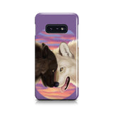 Powwow Store pcas01 white black couple wolves phone case