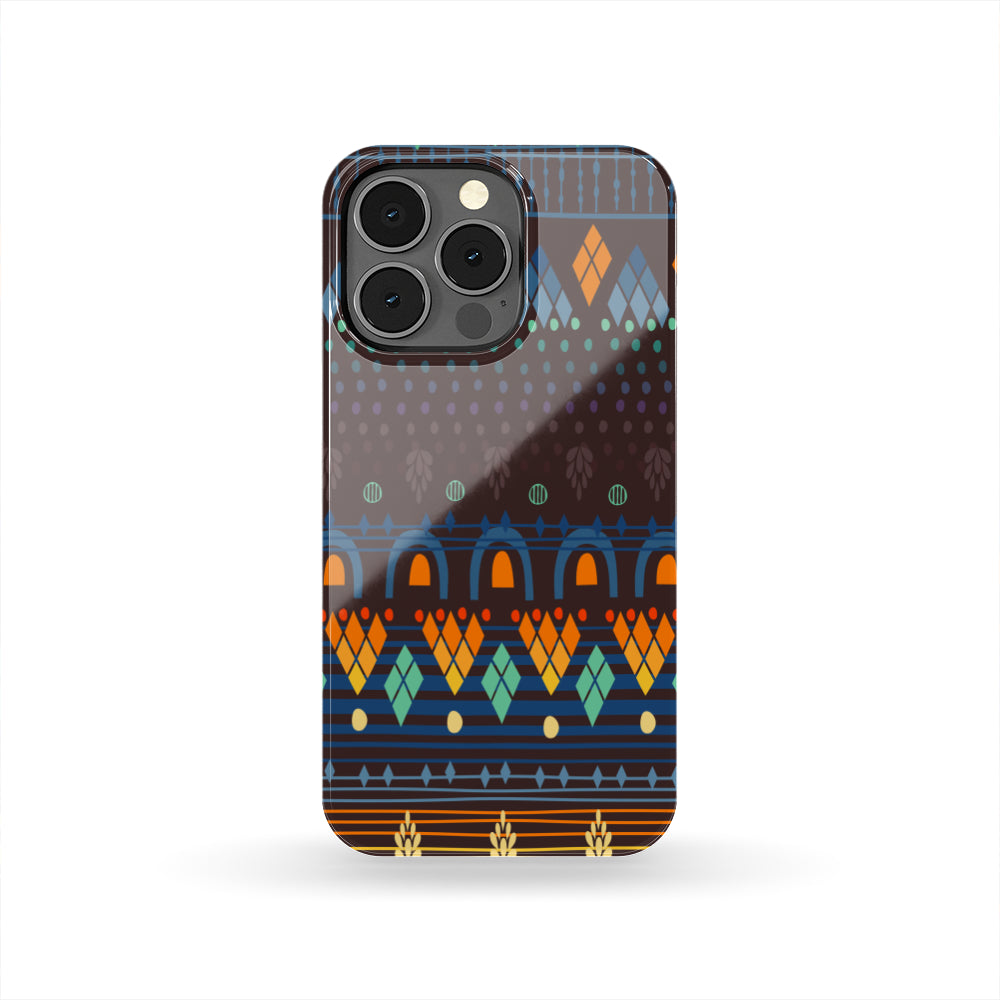 Powwow Store gb nat00582 ethno brown blue phone case