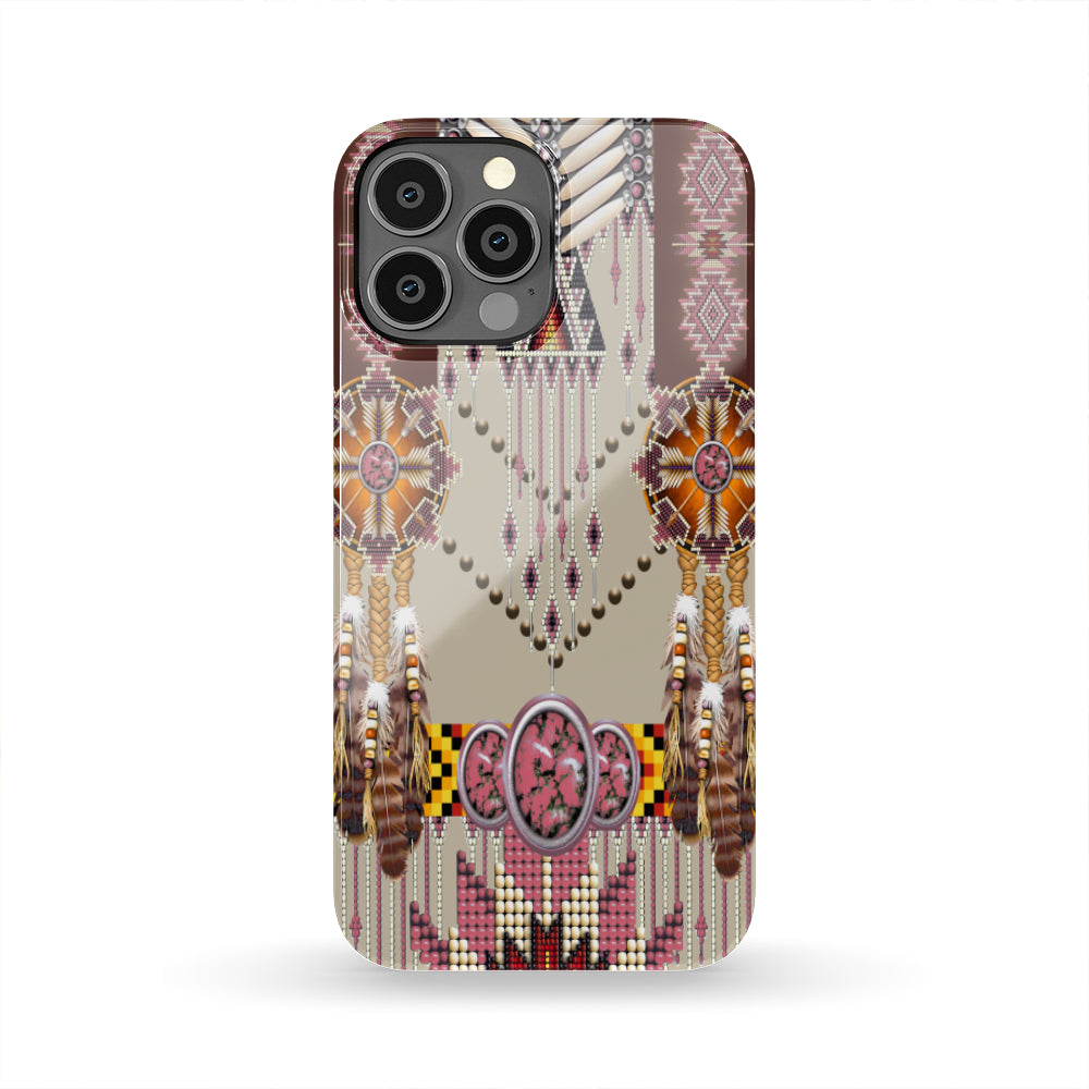 Powwow Store gb nat00069 04 pink pattern breastplate phone case