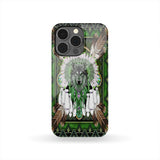 Powwow Storegb nat00023a naumaddic arts wolf green native phone case