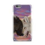 Powwow Store pcas01 white black couple wolves phone case