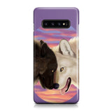 Powwow Store pcas01 white black couple wolves phone case