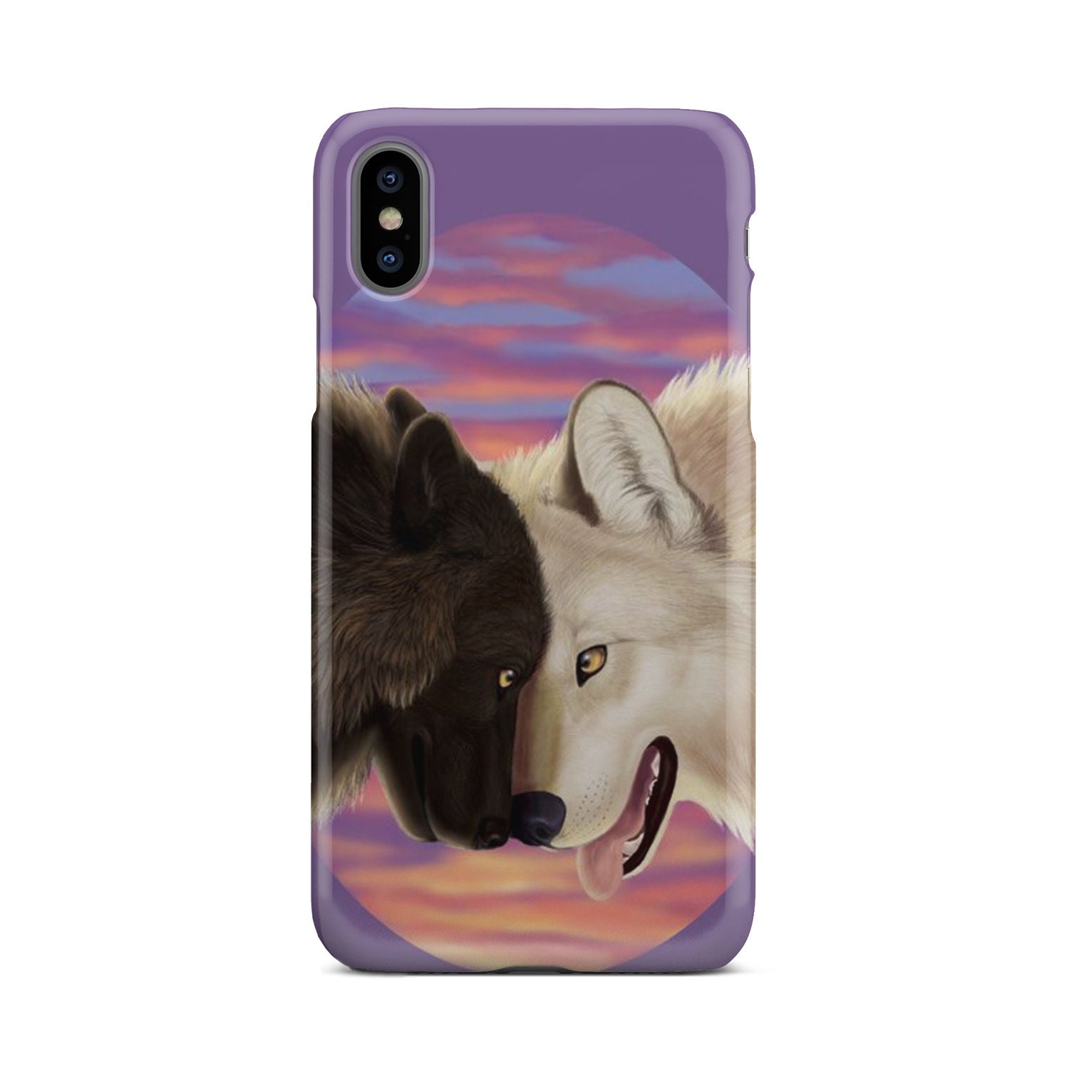 Powwow Store pcas01 white black couple wolves phone case