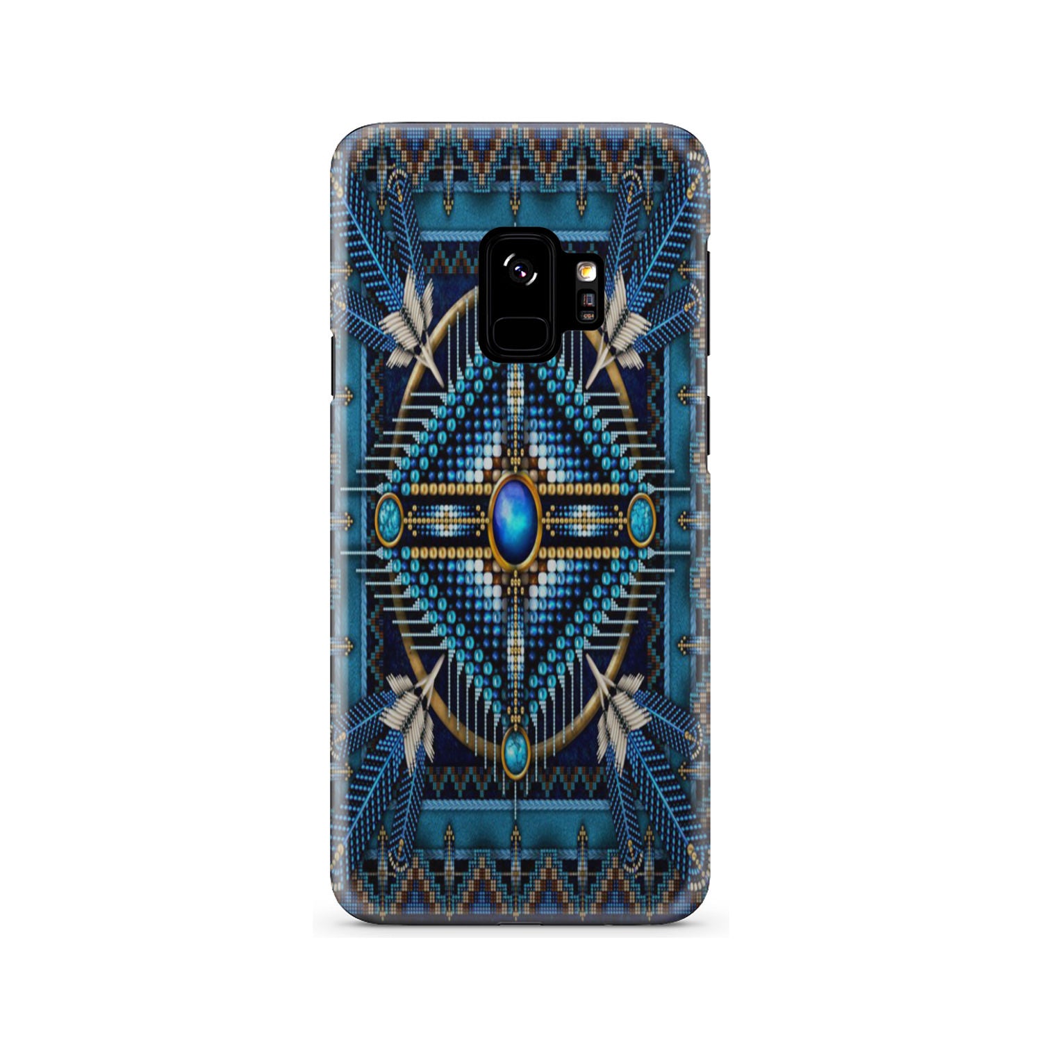 GB-NAT00083-PCAS01 Naumaddic Arts Blue Native American Phone Case - Powwow Store