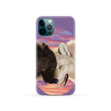 Powwow Store pcas01 white black couple wolves phone case