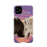 Powwow Store pcas01 white black couple wolves phone case