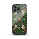 GB-NAT00023-PCAS01 Naumaddic Arts Green Native American Phone Case