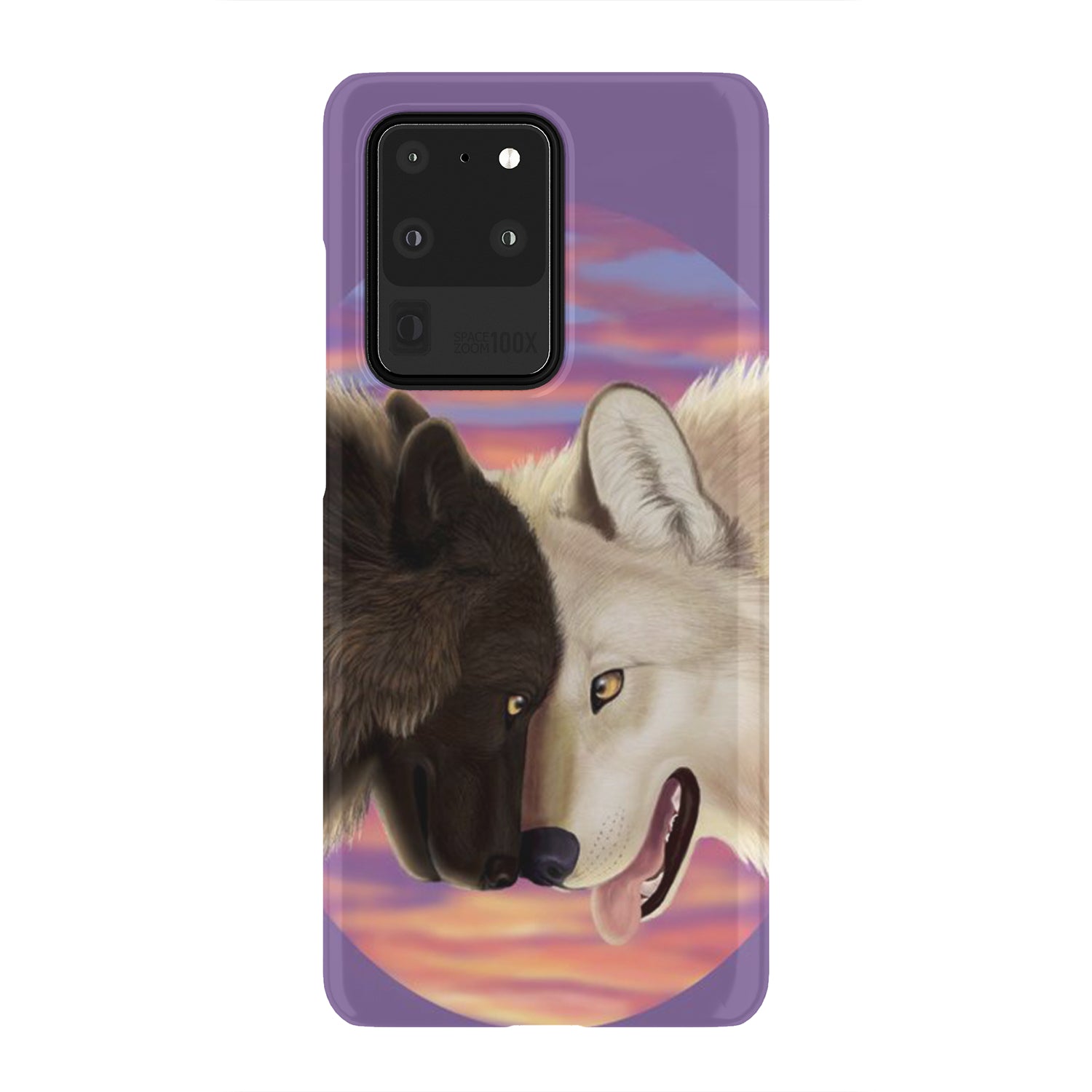 Powwow Store pcas01 white black couple wolves phone case