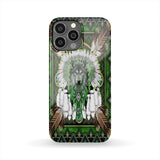 Powwow Storegb nat00023a naumaddic arts wolf green native phone case