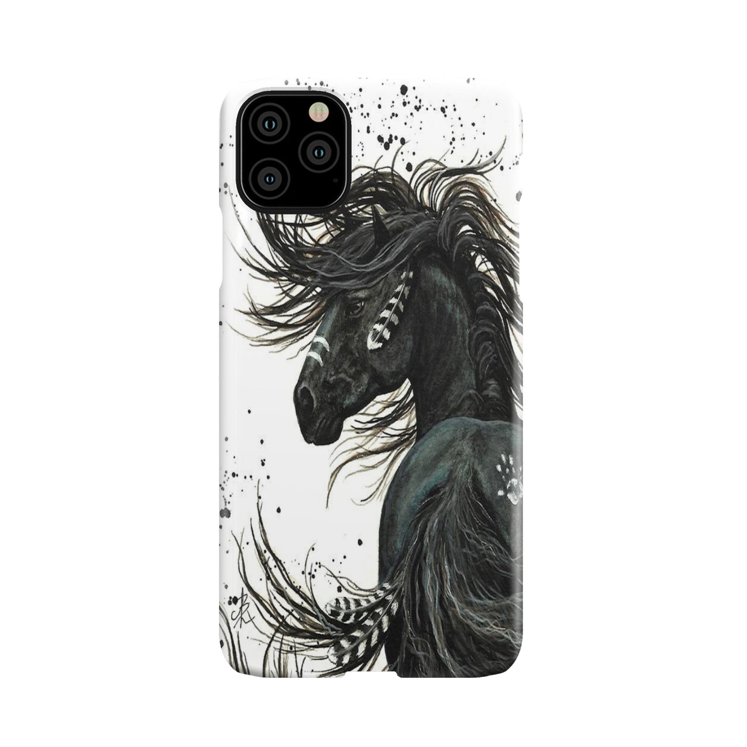 GB-NAT00118-PCAS01 Black Horse Native American Design Phone Case - Powwow Store