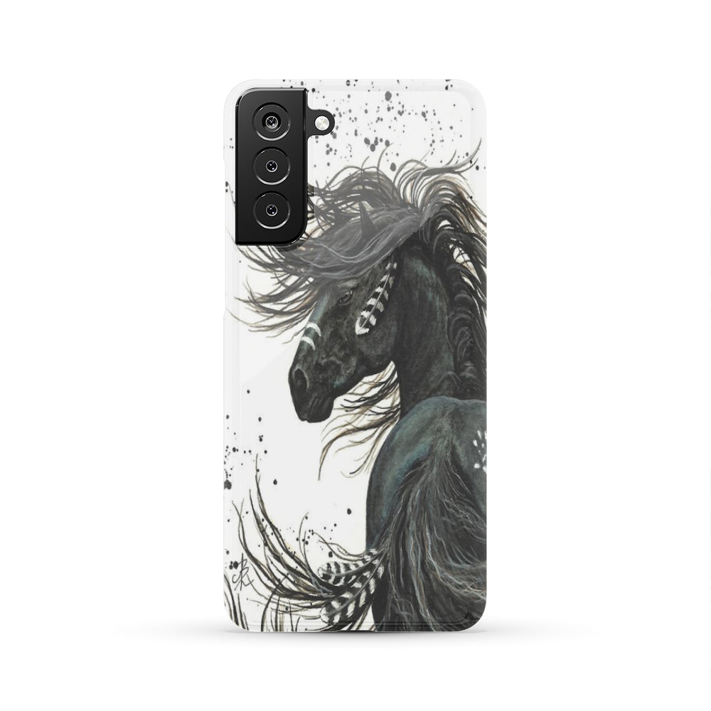 GB-NAT00118-PCAS01 Black Horse Native American Design Phone Case - Powwow Store