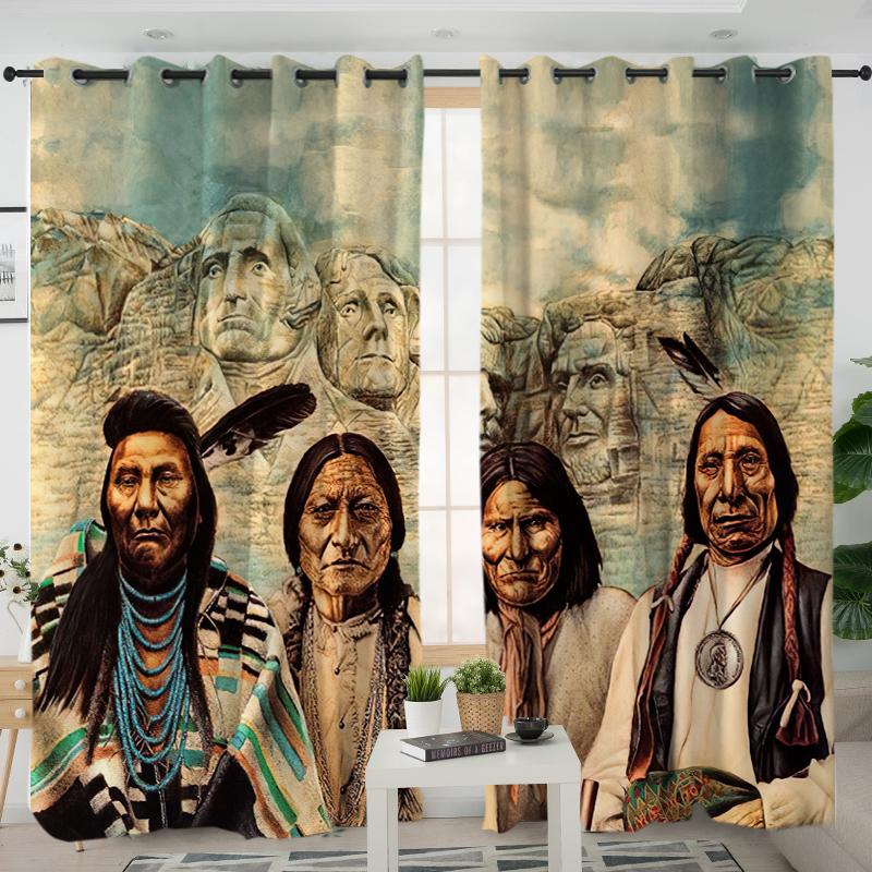 Founding Fathers Native American  Living Room Curtain