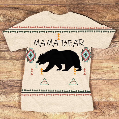 Mama Bear Native Symbol Native American 3D Tshirt - Powwow Store