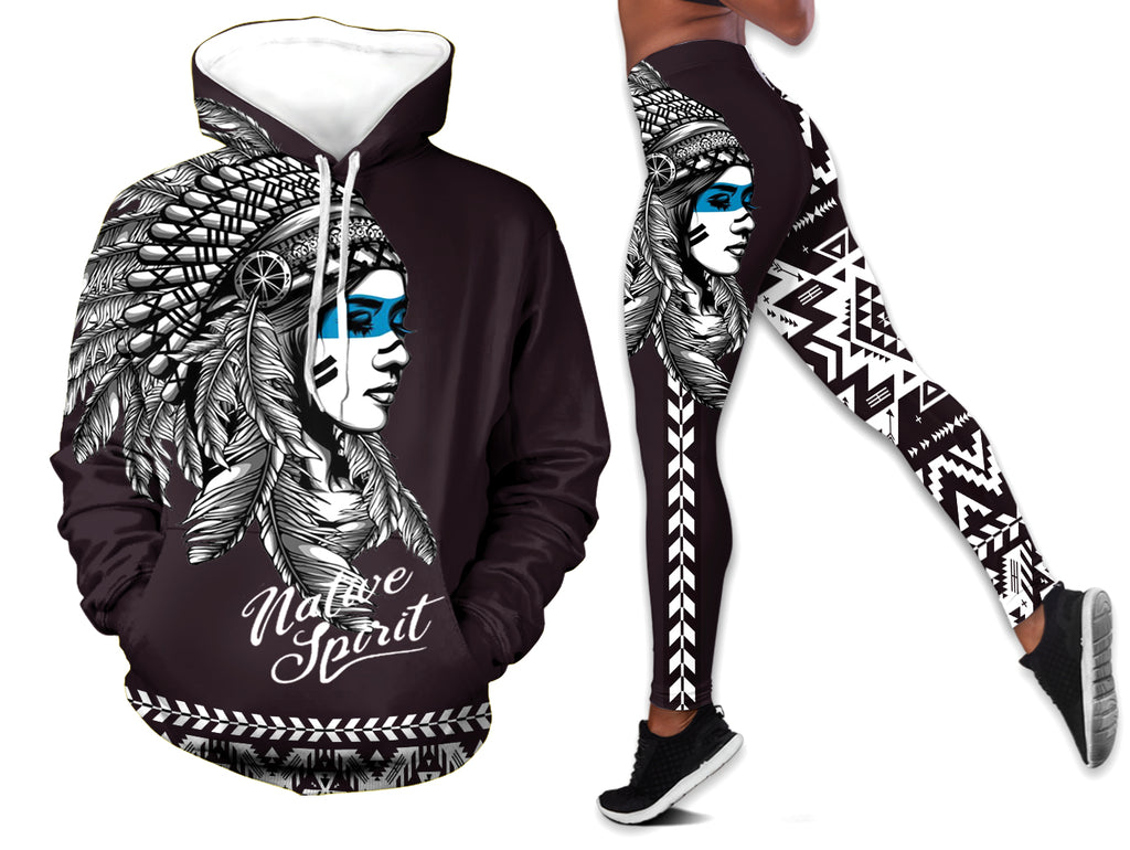 Powwow StoreHLS001 Pattern Native Girl Hoodie Legging Set