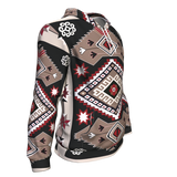 Gray Red Pattern Native American Hoodie - Powwow Store