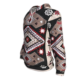 Gray Red Pattern Native American Hoodie - Powwow Store