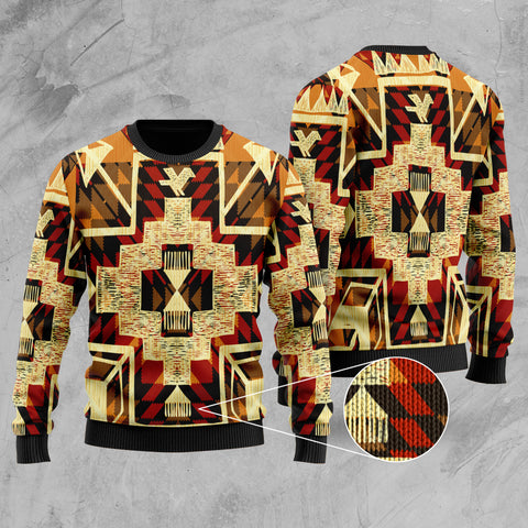GB-NAT00022 Tribal Yellow Arrow Native American Sweater