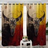Bison Medicine Wheels Native American Living Room Curtain